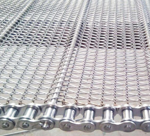 400mm 500mm মেটাল ওয়্যার মেশ কনভেয়র চেইন সহ ফ্ল্যাট ফ্লেক্স বেল্ট